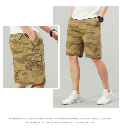2026 Mens Cargo Shorts Hiking Running Shorts Light Weight Summer Camo Shorts with Pocket