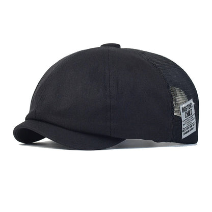 Summer Mesh Newsboy Cap Breathable Cotton Peaky Octagonal Hat Vintage Casual Cap Solid Berets Visor Gatsby Flat Ivy Hat