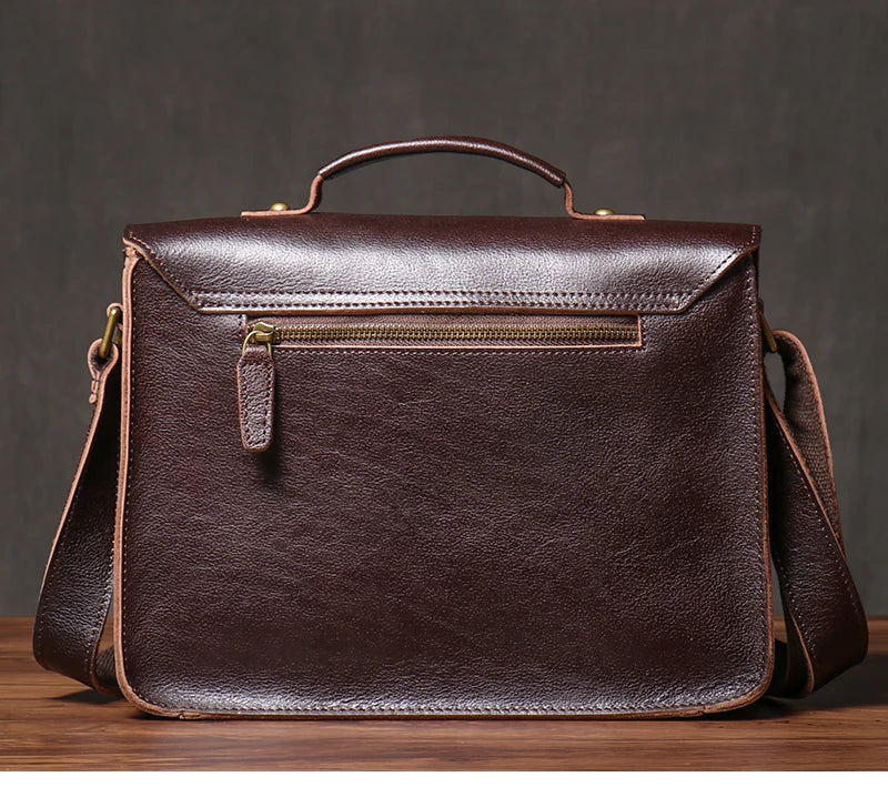Retro Real Leather Messenger Bags Men and Women Shoulder Bag Natural Cowhide Crossbody Casual Handbag Luxury Cambridge Bags
