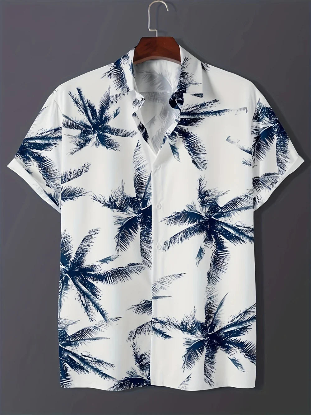 Hawaiian Shirt Man 3D Coconut Tree Gradient Pattern Casual Shirt Harajuku Fashion Oversized Top Funny Print Pink Men's Clothing