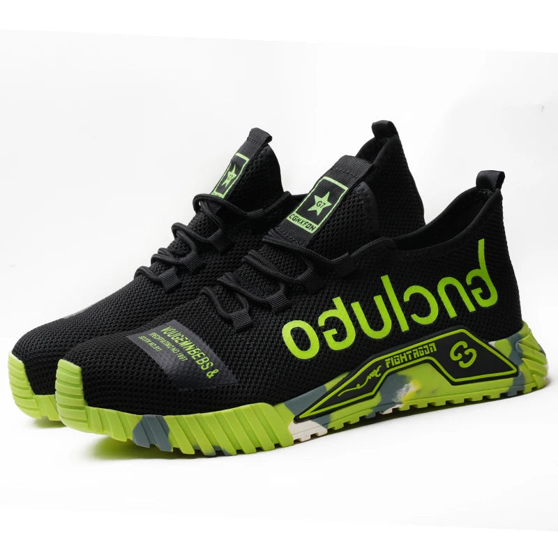 Lightweight Steel Toe Safety Shoes Men Anti-puncture Work Shoes Men Breathable Industrial Shoes Indestructible Work Safety Boots