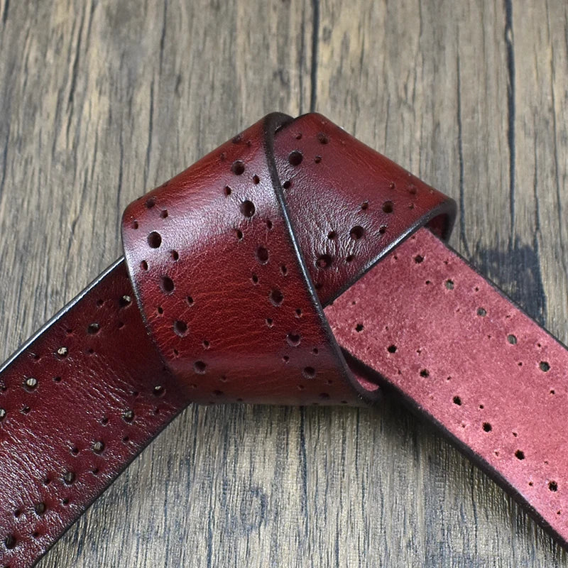 3.8cm Wide Genuine Leather Belt 105-125cm Male Retro Cowhide Waistband Men's Pin Buckle Belts DIY Jeans Pants Accessory