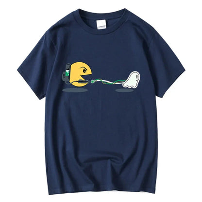 Summer Casual Men's High-quality T-shirt Cotton Blend Funny Design Print Loose O-neck T Shirt for Men Short Sleeve Male Top Tees