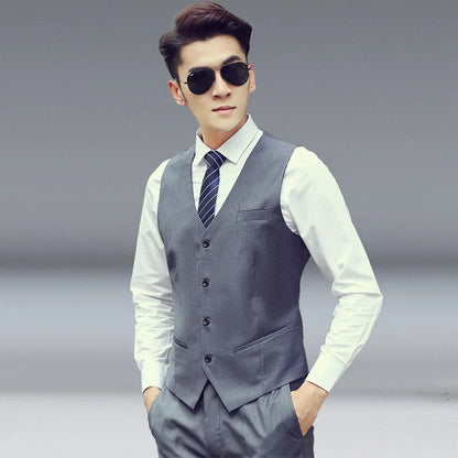 Wine Red Suit Vests for Men Simple Single Breasted High-end Male Waistcoat Slim Fit Formal Business Casual Vest Plus Size 7XL