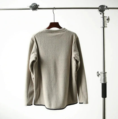 Wave texture outdoor comprehensive training for men and women, warm and quick-drying long-sleeved sweatshirts