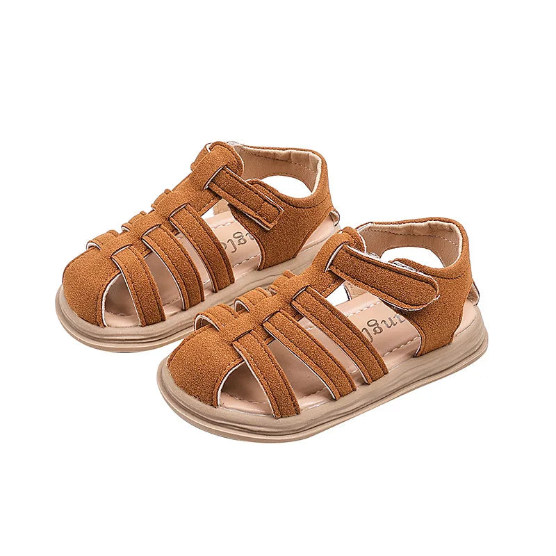 1-6 Years Children Summer Outdoor Beach Shoes Girls Princess Vintage Suede Sandals for Kids Boy 2026 New Arrival Footwear I01121
