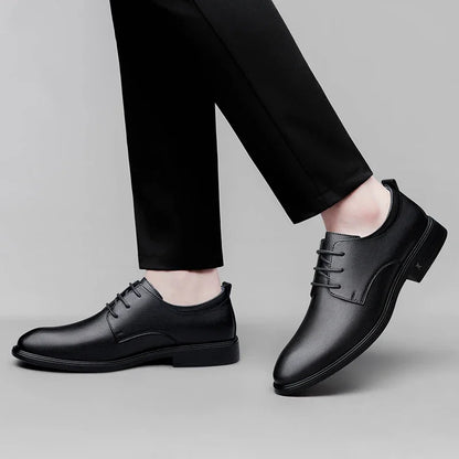 New Mens Formal Business Oxford Shoes Classic Leather Dress Shoes Wedding Office Casual Footwear Derby Shoes Male Sneakers