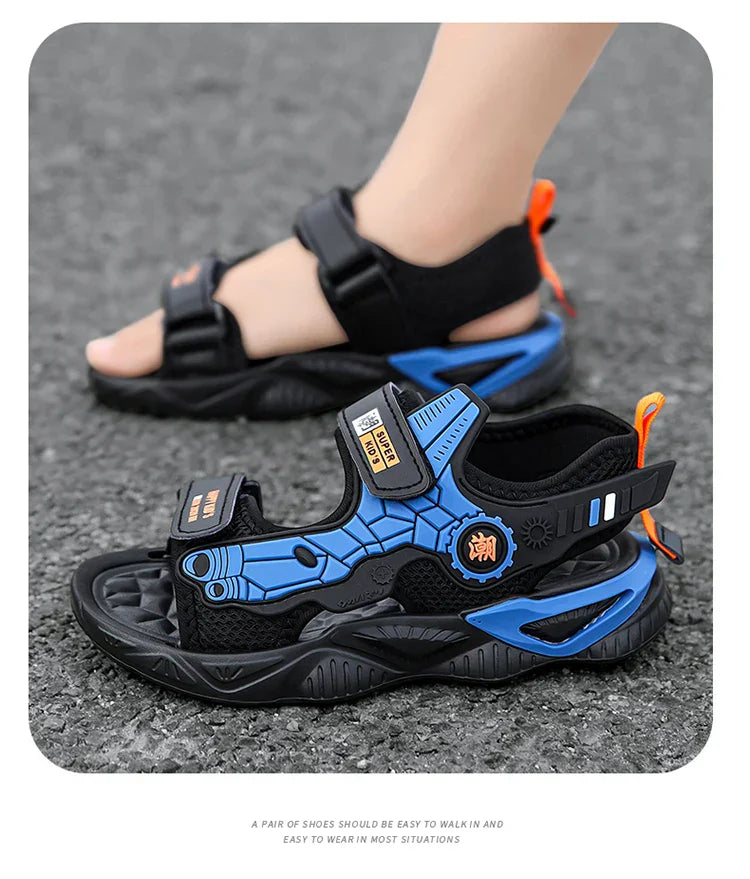 Summer Kids Outdoor Non-Slip Sandals 5-16Years Old Boys Fashion Sport Beach Shoes Breathable Children Casual Walking Sandials