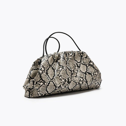 2026 Ruched Serpentine Dumpling Bags Women Pouch Handbag Cloud Clutch Snake Pattern Shoulder Crossbody Bag Luxury Designer Bag