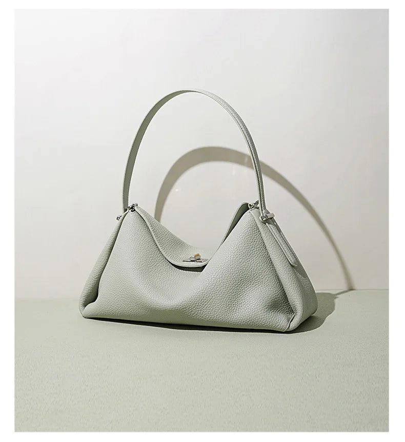 Minimalist Lady Soft Genuine Leather Pillow Crossbody Bag Women's Convertible Shoulder Bags 2026 New Chic Solid Color Handbag
