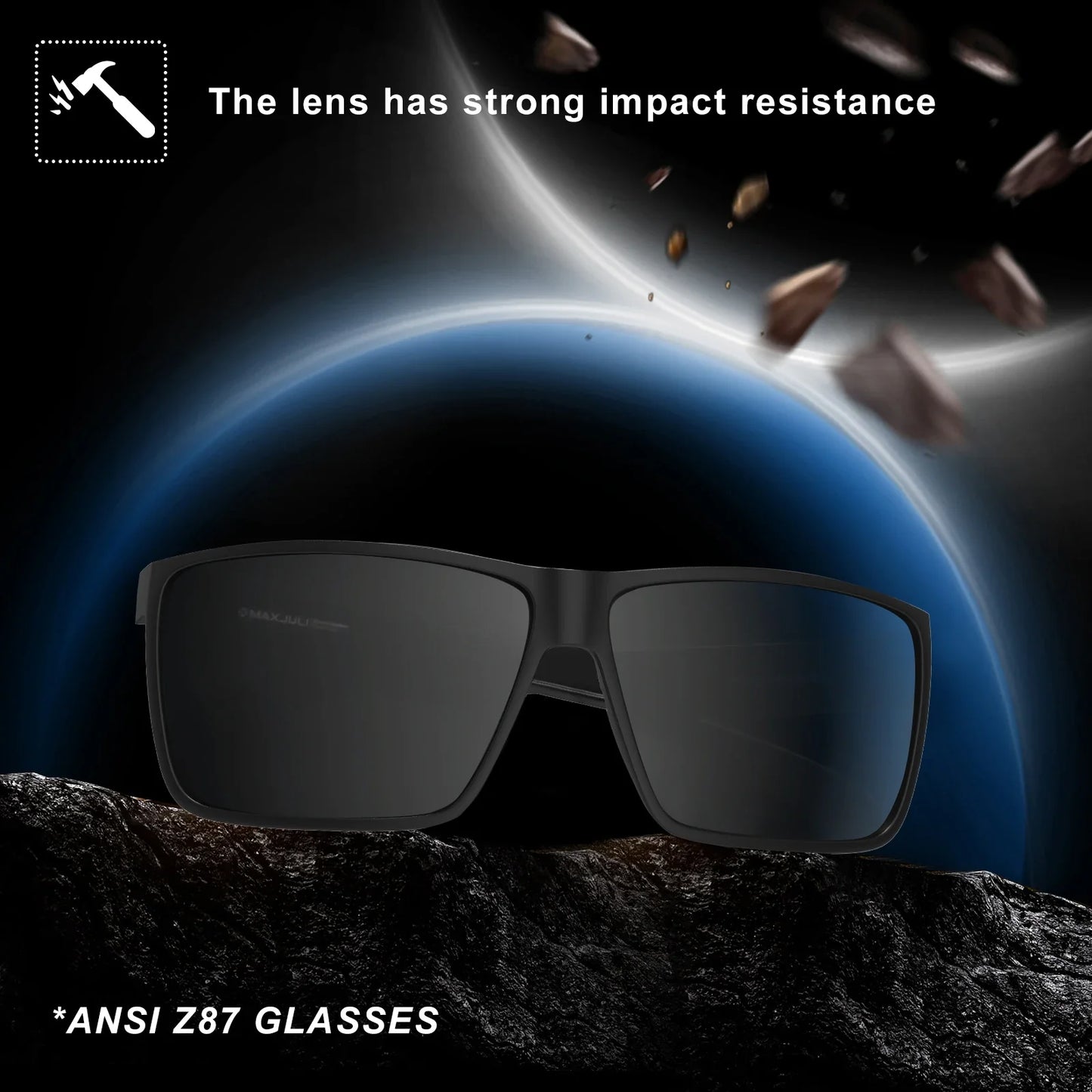 XL Z87 Polarized Safety Sport Sunglasses for Men Women Big Wide Heads TR90 Ultralight UV400 Oversized Outdoor Work Shades 8108