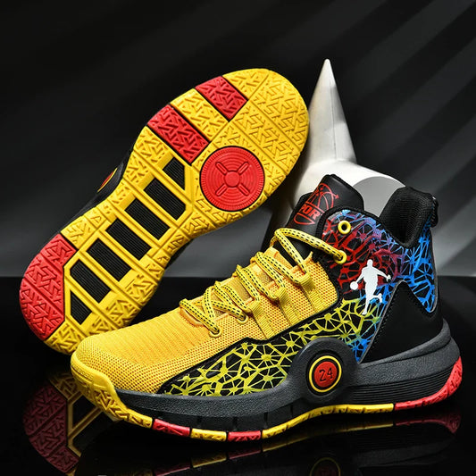 Kids Basketball Shoes Anti-slip High-Top Basketball Combat Boots Boys Girls Cushioned Trainers Children‘s Ankle Support Sneakers