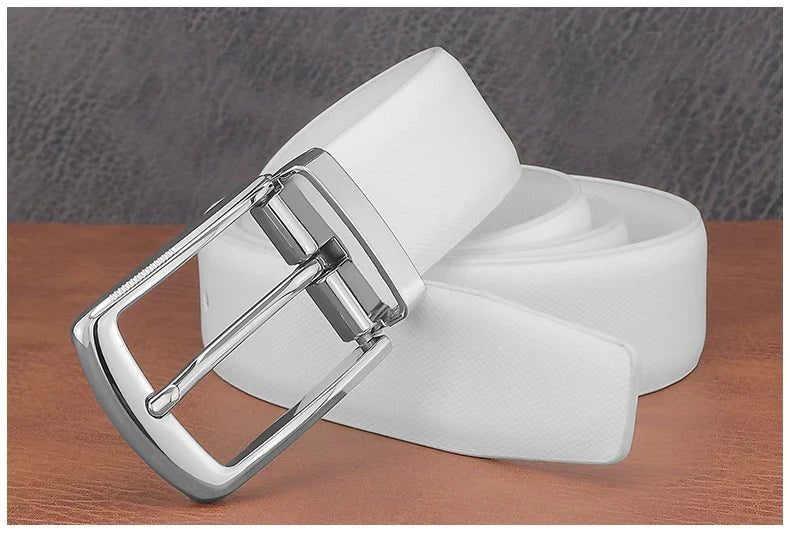 Fashion belts young men pin buckle genuine leather cowhide Waistband high quality white casual jeans ceinture homme B650