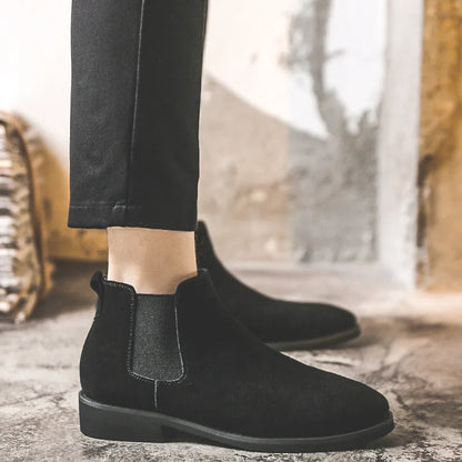 2026 Men Elevator Shoes Chelsea Boots 6cm 8cm Invisible Inner Increase Shoes Man Height Increasing Shoes Suede Leather Men Boots