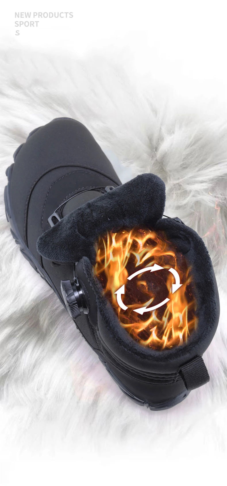 New Winter Booties Men Snow BareFoot Casual Shoes Outdoor Waterproof Work Shoes Warm Fur Men Ankle Shoes Snow Boots Plus Size 49