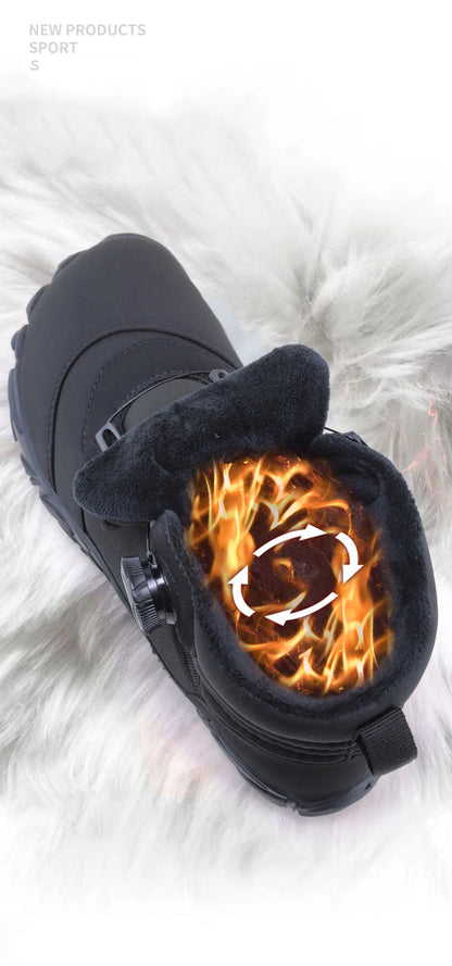 New Winter Booties Men Snow BareFoot Casual Shoes Outdoor Waterproof Work Shoes Warm Fur Men Ankle Shoes Snow Boots Plus Size 49