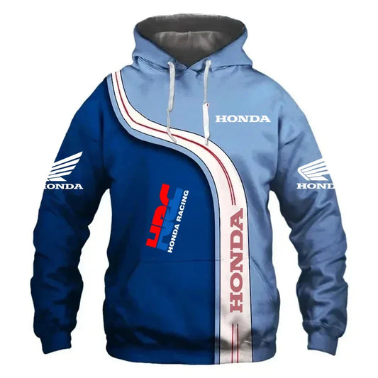 Hoodie Streetwear Fashion Honda Logo 3D Print Men's Hooded Sweatshirt Large Size Outdoor Sport Clothing Honda Racing Suit