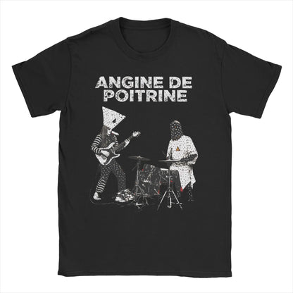 Printed Angine De Poitrine Rock Band T Shirt For Unisex  Cotton T-shirts Short Sleeve Clothes