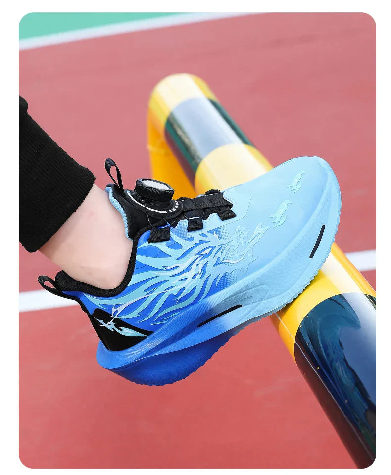 Children Running Shoes Non-slip Breathable Athletic Shoes Boys Girls Outdoor Lace-up Basketball Sneakers Waterproof Casual Shoes