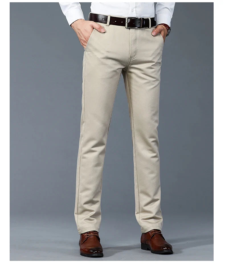 6 Colors Male Autumn Winter Casual Pants Chic Straight Formal Office Luxury Trousers Fashion Elastic Men Business Suit Pants