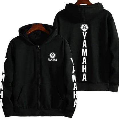 Men's YAMAHA Zipper Hoodie Long Sleeve Motorcycle Racing Printed Hoodie Sportswear Casual Street Couple Jacket with Pocket