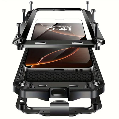 Metal Doom Armor Case for iPhone 17 16 15 14 13 Pro Max 360 Full Body Shockproof Armour Protective Cover