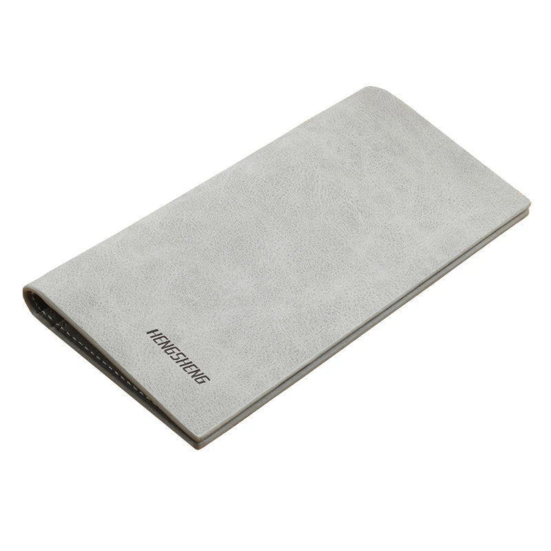 Long Men's Wallet, Thin Vintage Frosted Soft Leather Billfold, Men's Personalized Fashion Student Ticket Holder Moneybag 2025