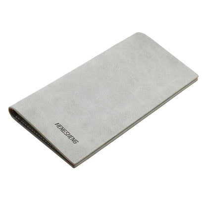 Long Men's Wallet, Thin Vintage Frosted Soft Leather Billfold, Men's Personalized Fashion Student Ticket Holder Moneybag 2025