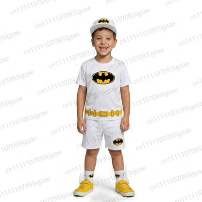 2026 New Casual Summer Kids Boys DC Superhero Batman Superman Flash Graphic Short Sleeve T-Shirt Shorts Outfit Set