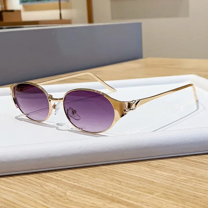 2026 New Fashion Brand Luxury Designer Sunglasses Women Leopard Vintage Trendy Oval Top Shades Punk Travel Party Elegant Glasses