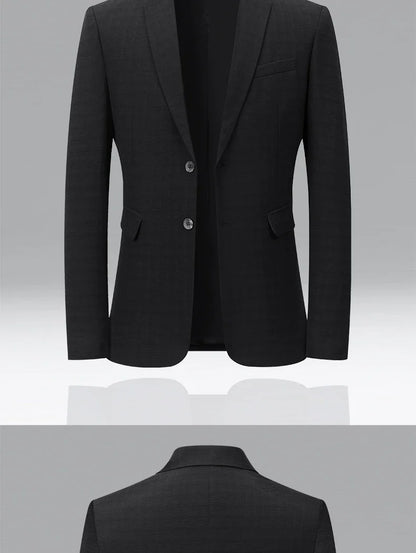 Brand Business England Style Men Suit Slim Fit Easy Care Spring Autumn Wedding Black Formal Blazer for Men Clothing
