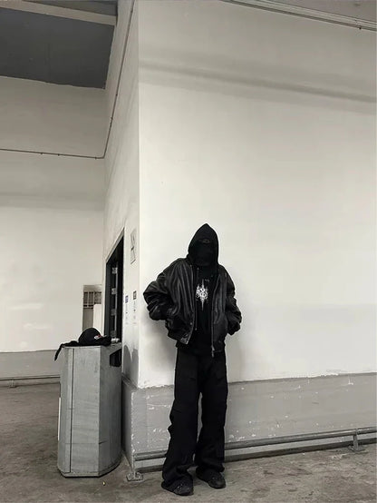 Autumn Winter Oversized Cool Black Thickened Warm Pu Leather Jacket Men Hood Luxury Designer Fake 2 Clothes