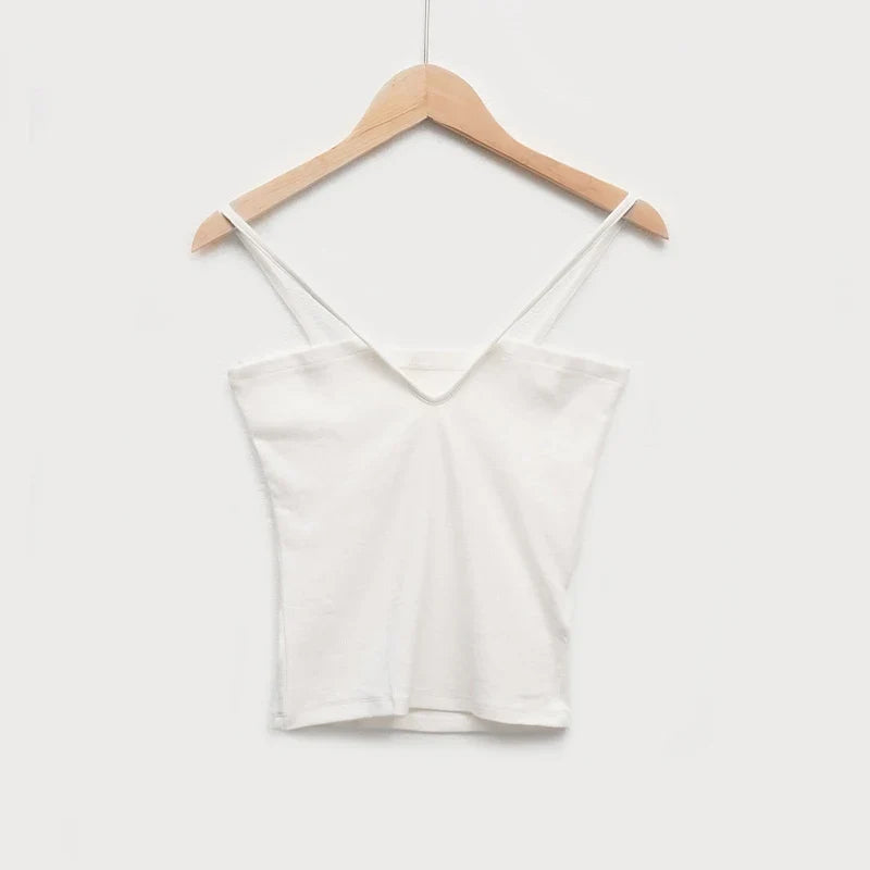 Summer Sexy Slim-Fit Women's Top New Arrival Summer Sleeveless Tank Tops Reversible V-Neck Knit Strapless Camisole Woman Clothes
