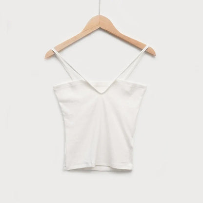 Summer Sexy Slim-Fit Women's Top New Arrival Summer Sleeveless Tank Tops Reversible V-Neck Knit Strapless Camisole Woman Clothes