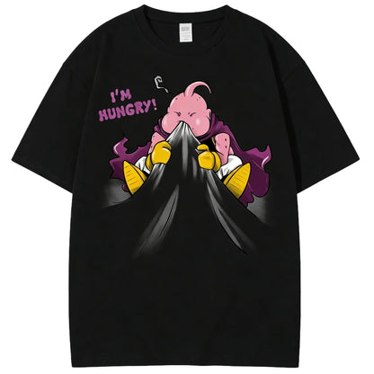 2026 Summer Dragon Ball Majin Buu Vintage Anime T-shirt Men's Pure Cotton Casual Loose Sports Daily Top
