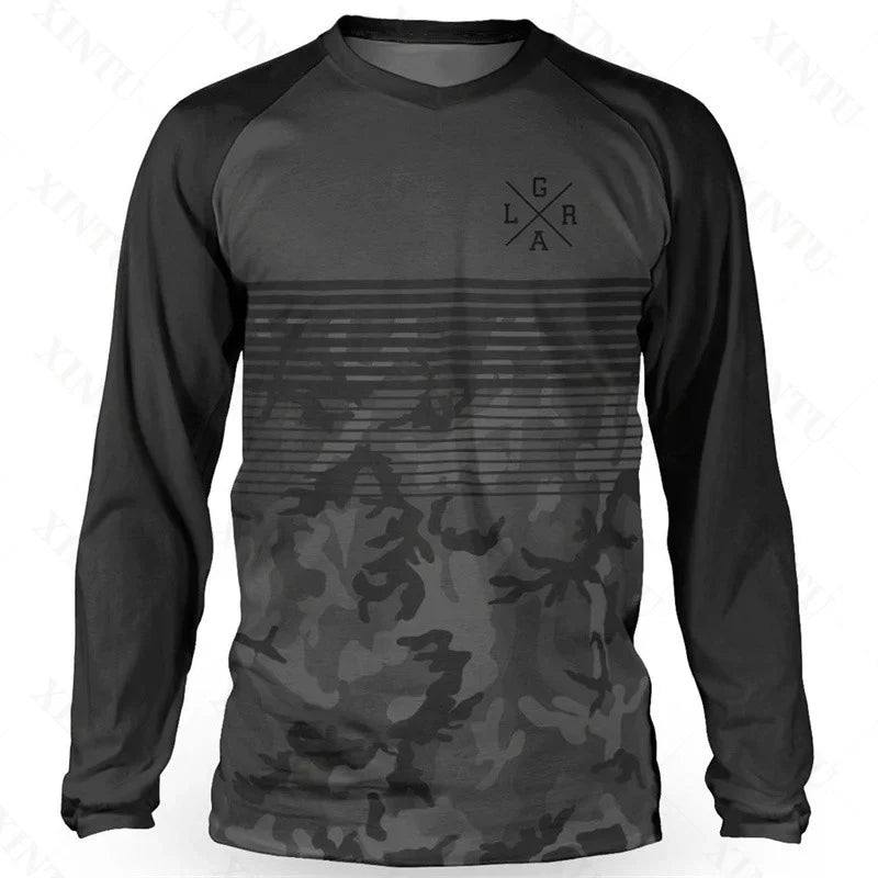 Loose Rider Men's Mountain Bike Long Sleeve Jersey DH Motocross Downhill Jersey BMX Bike Enduro MTB Shirt Breathable Clothing