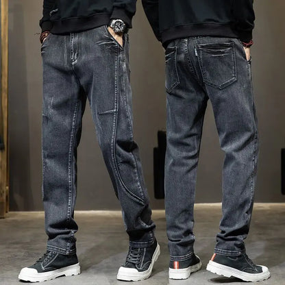 Summer Designer Clothes High Quality Punk Harajuku Fashion Casual Plus Size Slim Fit Denim Jeans for  2024 Cowboy Pants for Men