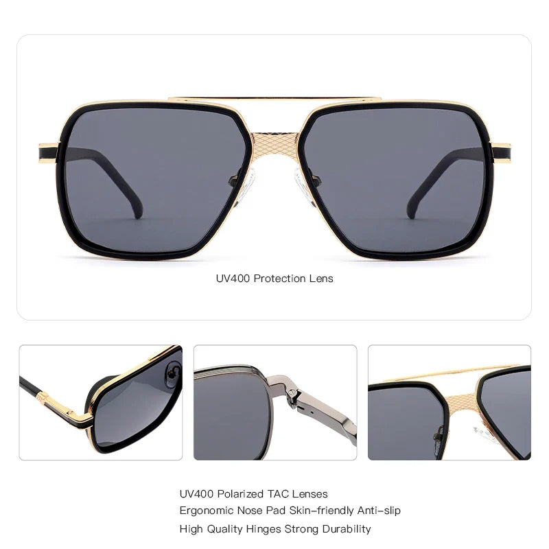 Pilot Polarized Prescription Sunglasses Custom UV400 Metal Myopia Optical Men's Progressive Glasses Fishing and Driving