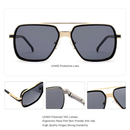 Pilot Polarized Prescription Sunglasses Custom UV400 Metal Myopia Optical Men's Progressive Glasses Fishing and Driving