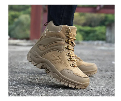 New Men Tactical Boots Army Breathable Desert High Quality Unisex Waterproof Male Hunting Boots Ankle Work Climbing Hiking Shoes