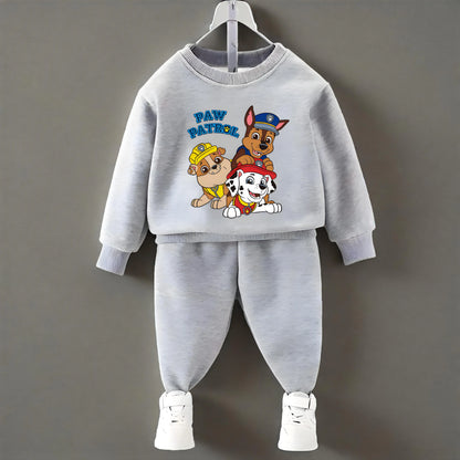 Spring Fall Boys O Neck Pullover and Sweatpant Two Piece Set Children's Casual Hoodies Sets Kids Sport Clothes Suit