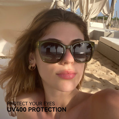 Fashion Original Thick Butterfly Frame Polarized Sunglasses for Women Chunky Uv400 Protection Shade Cat Eye Sun Glasses