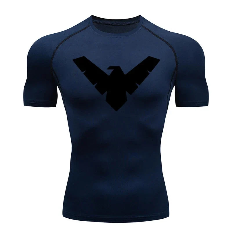 Summer Short Sleeve Compression Shirt Men Sports Top Running T Shirt Quick Dry Gym Workout Clothing Sun Protection Long Sleeve