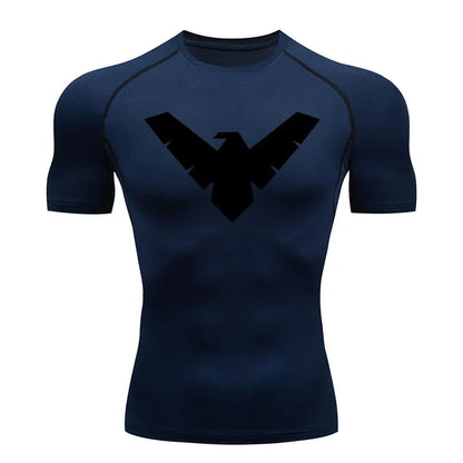 Summer Short Sleeve Compression Shirt Men Sports Top Running T Shirt Quick Dry Gym Workout Clothing Sun Protection Long Sleeve