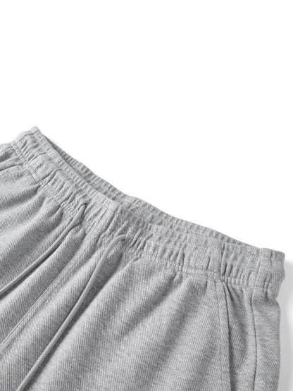 2026 Summer New 340g Twill Knit Men Shorts Casual Loose Fit Sweatpants Shorts Solid Color Breathable Jogger Shorts