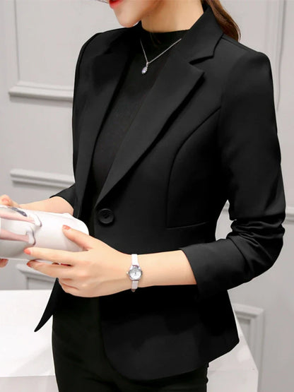 New Women Blazer Jackets Long Sleeve Blazers Pockets Jackets Coat Slim Office Lady Jacket Female Tops Suit Blazer Femme Jackets