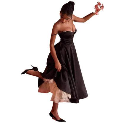 Double Layer European And American Women's New Best-Selling New Type SlingVCollar Sleeveless Dress Pettiskirt Long Skirt