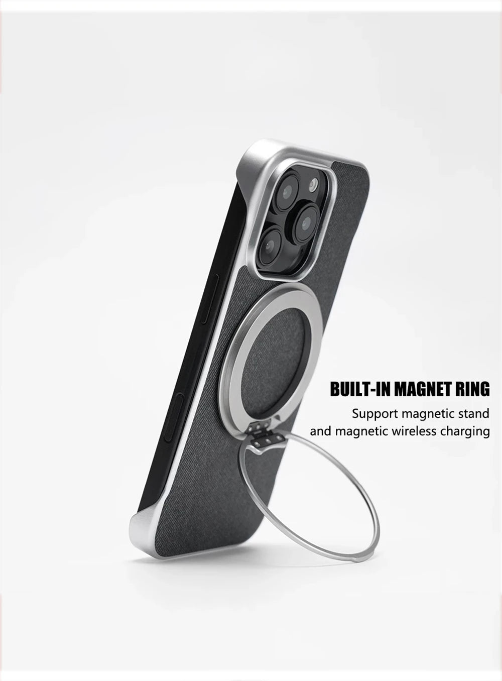 Ultra Thin Frameless Cloth Texture Magnetic Case For iPhone 17 Air 16 Pro Max 15 14 MagSafe Wireless Charge Borderless Hard Cove