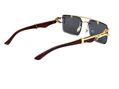 New In Sunglasses For Men Wooden Rimless Sunglasses Women  Vintage Square Fashion Glasses Luxe Gafas De Sol Hombre Zonnebril Sun