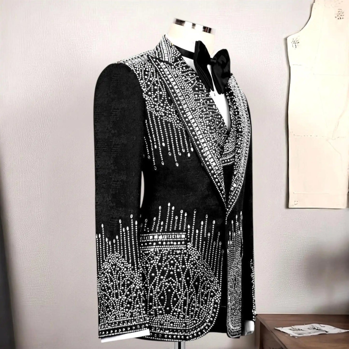 Suit For Men Exclusive Design Wedding Suit, Men's Suit, Party , Prom Men Tuxedo, Stone Embroidered Tuxedo
